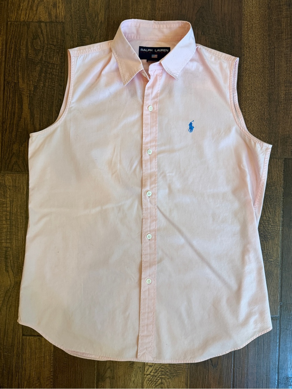 Vintage Ralph Lauren Polo Sport Women’s Size 10 Pink Sleeveless Oxford Shirt